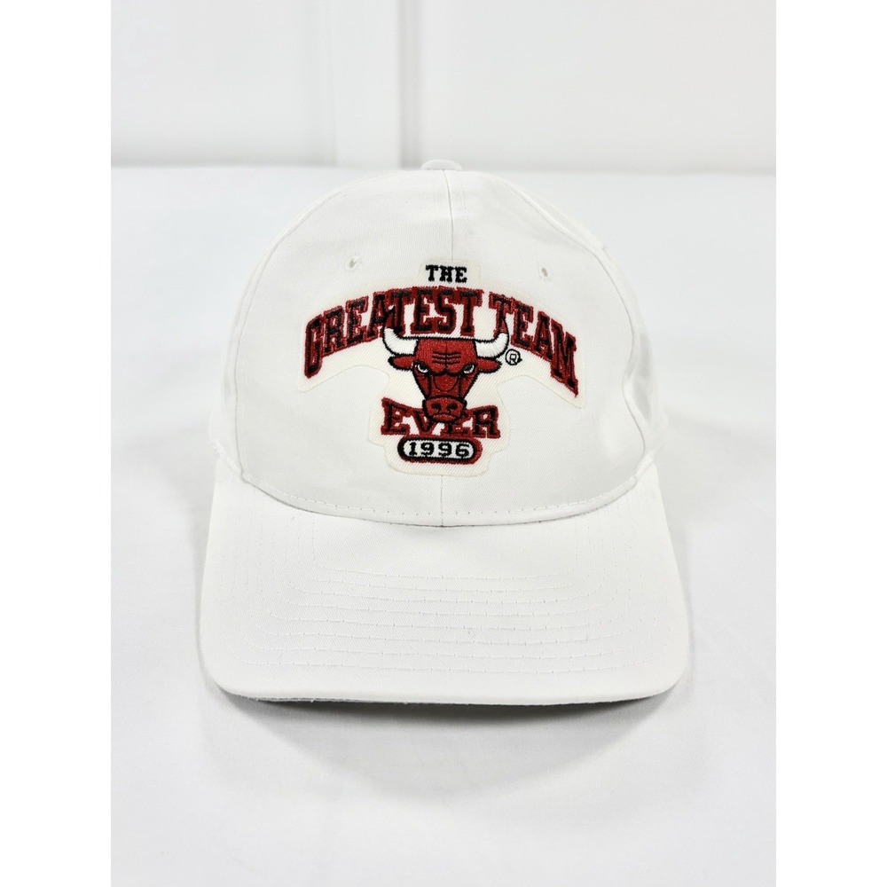 Vintage Chicago Bulls 1996 Greatest Team Ever Starter Snapback Hat White 90s